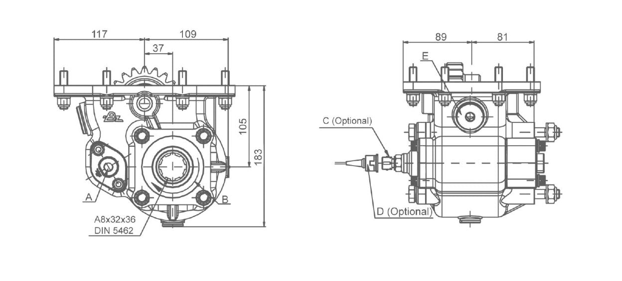 Power take off (PTO) BEZARES 121903 for EATON gearbox - twin splitter