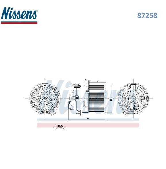 NISSENS 87258 Interior heater blower - 1608182080 - PEUGEOT CITROEN