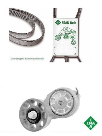 INA QUALITY  AUX  DRIVE TENSIONER &BELT KIT-LAND ROVER DEFENDER DISCOVERY 300TDi